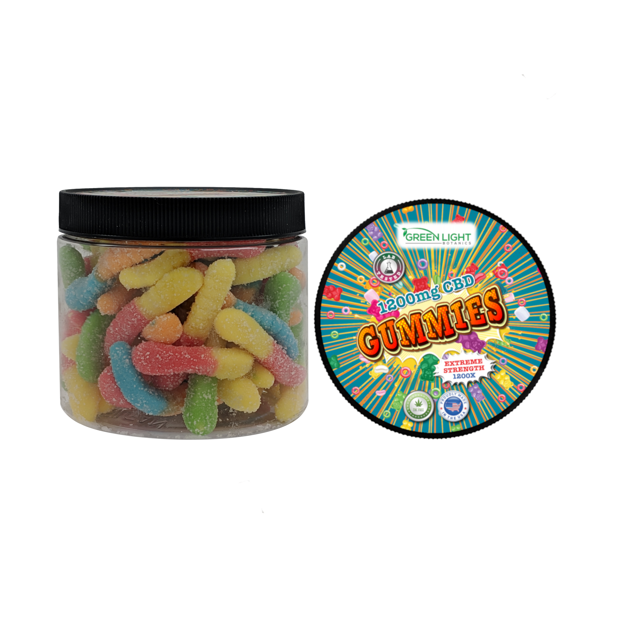 CBD Gummies - Sour Worms - 1200mg