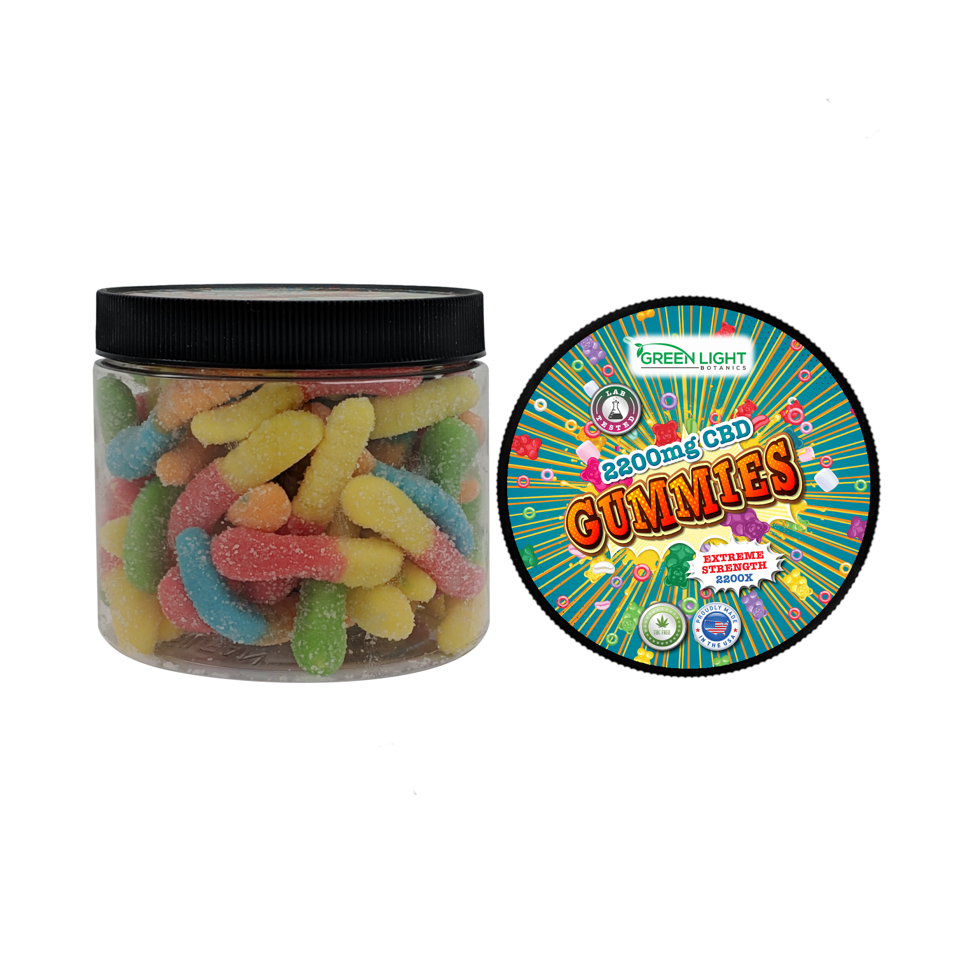 CBD Gummies - Sour Worms - 2200mg