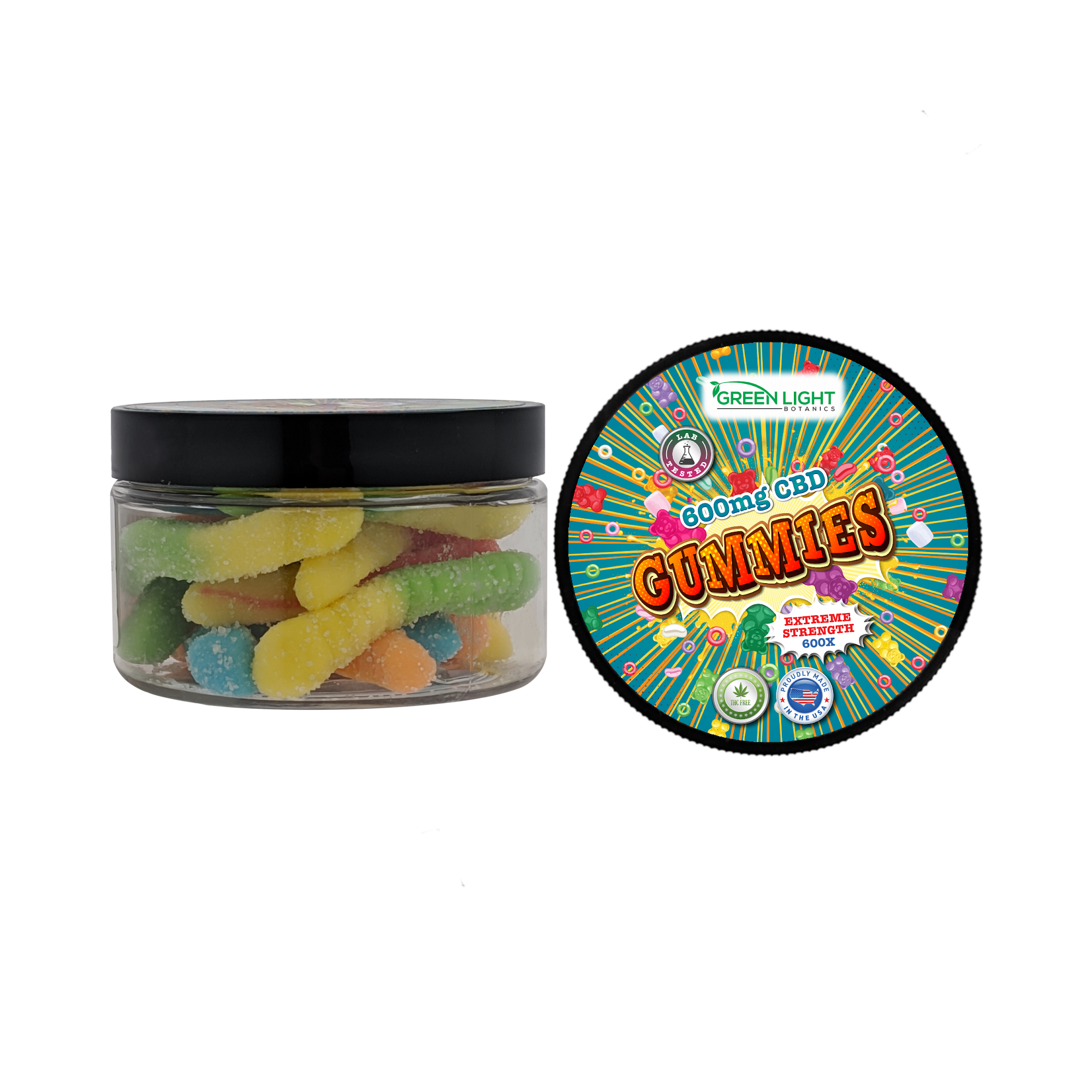 CBD Gummies - Sour Worms - 600mg